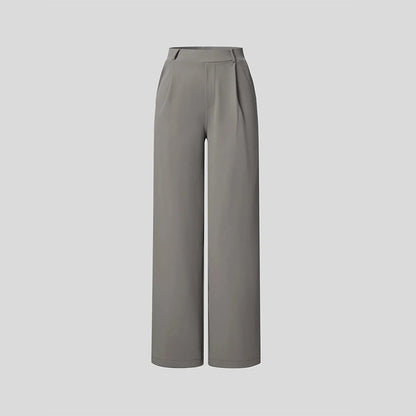 High-Waist Straight-Leg Work Pants Set